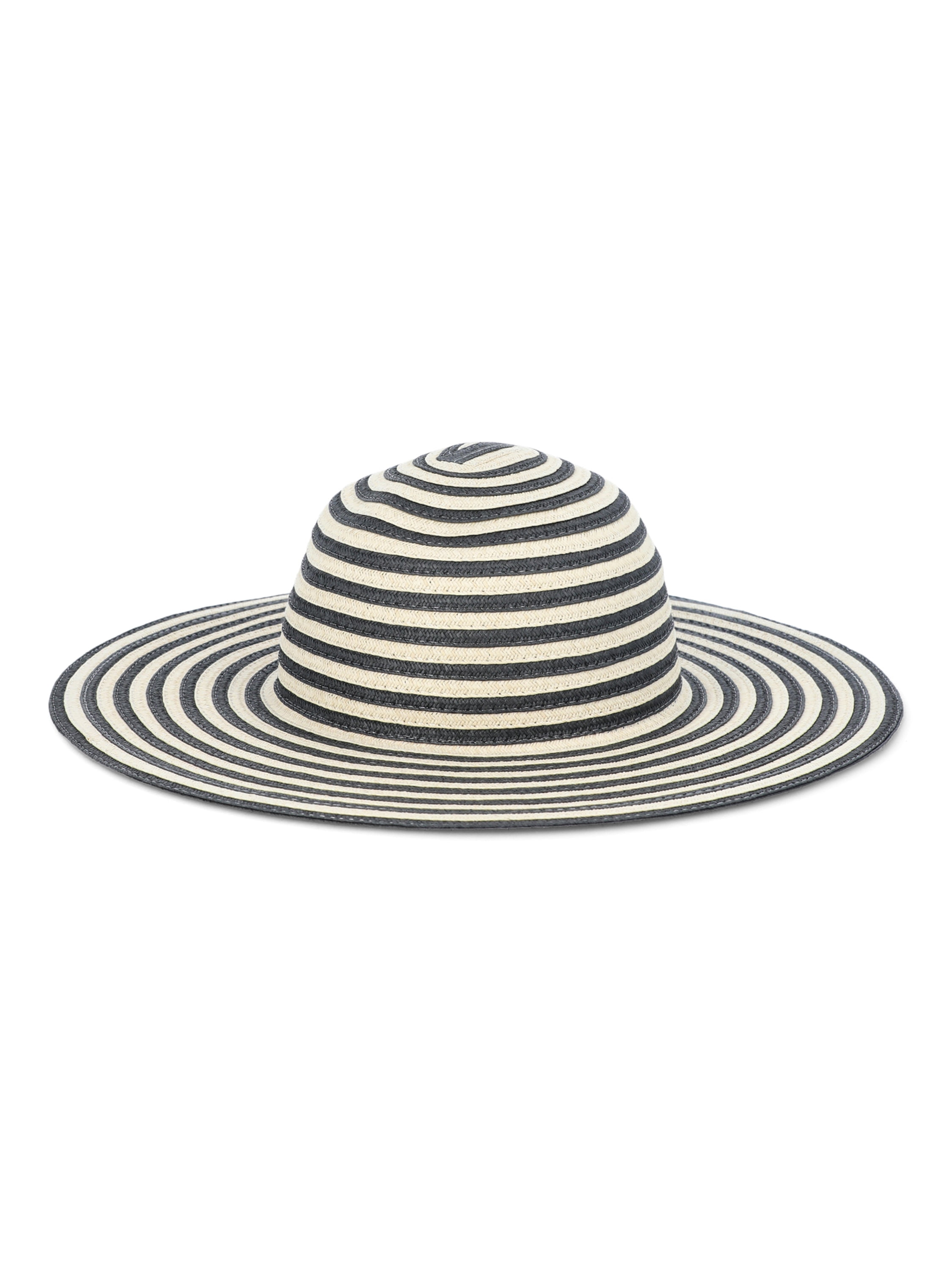 Time and Tru Women’s Striped Floppy Hat, Black/Natural, One Size Fits Most