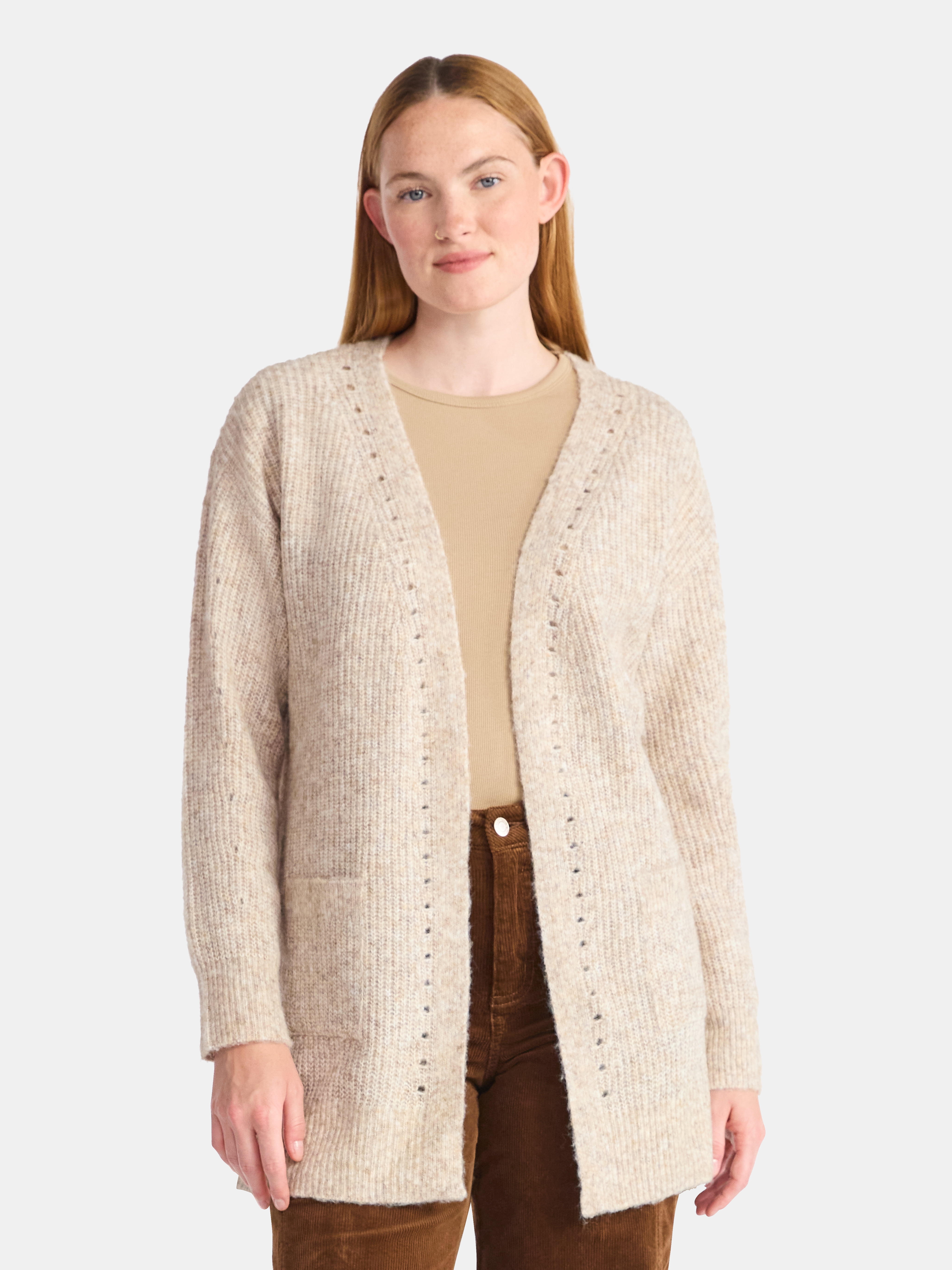 Time and Tru Women's and Women's Plus Super Soft Longline Cardigan