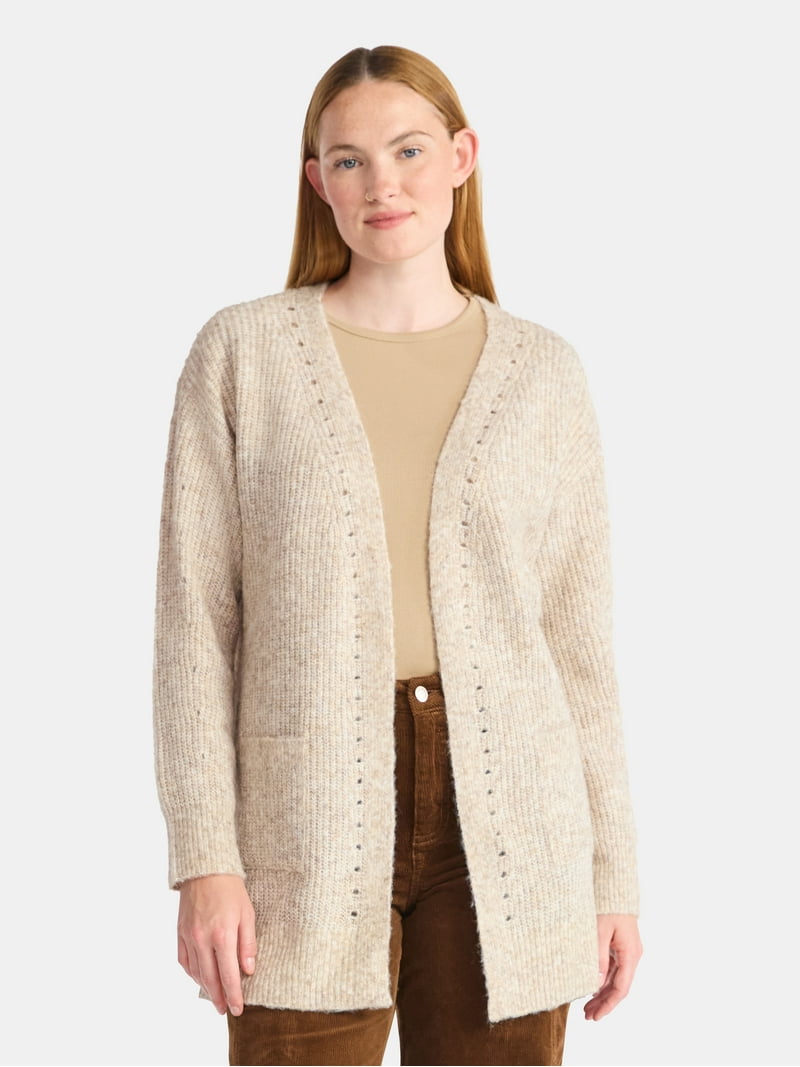 Time and Tru Women's and Women's Plus Super Soft Longline Cardigan