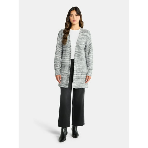 Time and Tru Women’s and Women’s Plus Super Soft Longline Cardigan Sweater, Lightweight, Size XS-4X