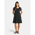thumbnail image 1 of Time and Tru Women's Tiered Cotton Dress with Short Sleeves, Sizes XS-XXXL, 1 of 4
