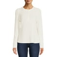 thumbnail image 1 of Time And Tru Women's Waffle Henley Top, 1 of 5
