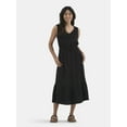 thumbnail image 1 of Time And Tru Women's & Women's Plus Double Cloth Sleeveless Midi Dress, Sizes XS-4X, 1 of 4