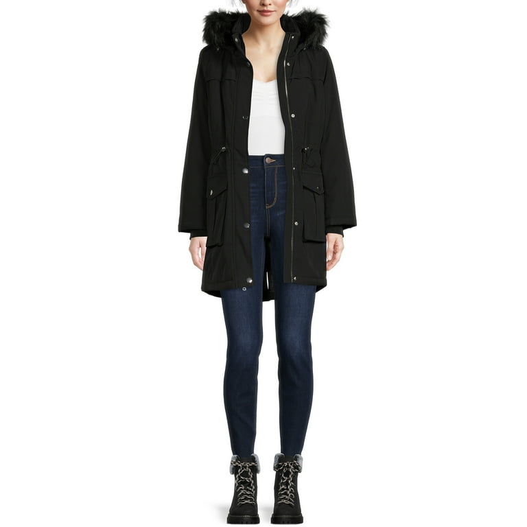Time And Tru Women s and Plus Heavyweight Anorak Coat with Hood Walmart