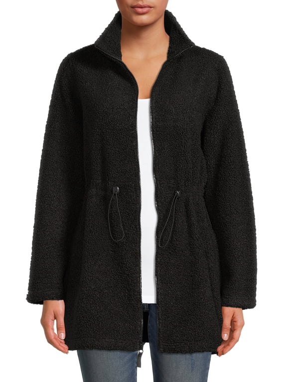 Women's and Plus Sherpa Cinch Waist Jacket