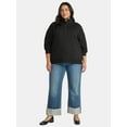 thumbnail image 1 of Time and Tru Women's and Women's Plus Terry Snap Placket Sweatshirt, with Long Sleeves, Sizes XS-4X, 1 of 3
