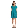 thumbnail image 1 of Time and Tru Women's and Women's Plus Tiered Cotton Mini Dress, Sizes XS-4X, 1 of 5