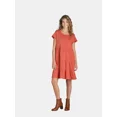 thumbnail image 1 of Time and Tru Women's and Women's Plus Tiered Cotton Mini Dress, Sizes XS-4X, 1 of 4