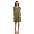 thumbnail image 1 of Time and Tru Women's and Women's Plus Tiered Cotton Mini Dress, Sizes XS-4X, 1 of 5
