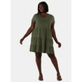 thumbnail image 1 of Time and Tru Women's and Women's Plus Tiered Cotton Mini Dress, Sizes XS-4X, 1 of 4