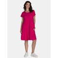 thumbnail image 1 of Time and Tru Women's and Women's Plus Tiered Cotton Mini Dress, Sizes XS-4X, 1 of 4