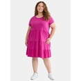 thumbnail image 1 of Time and Tru Women's and Women's Plus Tiered Cotton Mini Dress, Sizes XS-4X, 1 of 4