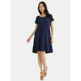 thumbnail image 1 of Time and Tru Women's and Women's Plus Tiered Cotton Mini Dress, Sizes XS-4X, 1 of 3