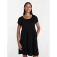 thumbnail image 1 of Time and Tru Women's and Women's Plus Tiered Cotton Mini Dress, Sizes XS-4X, 1 of 5