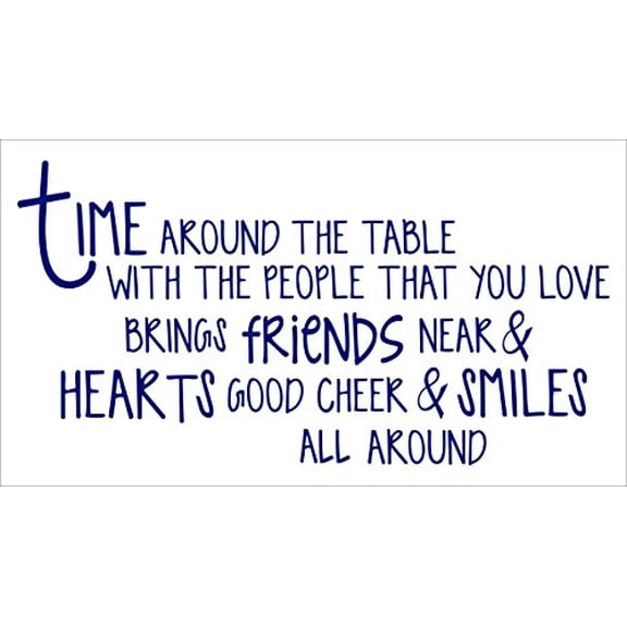 Time Around the Table Kitchen Stickers Quote for the Dining Room Dcor Stickers, 37 x 20 , Deep Blue