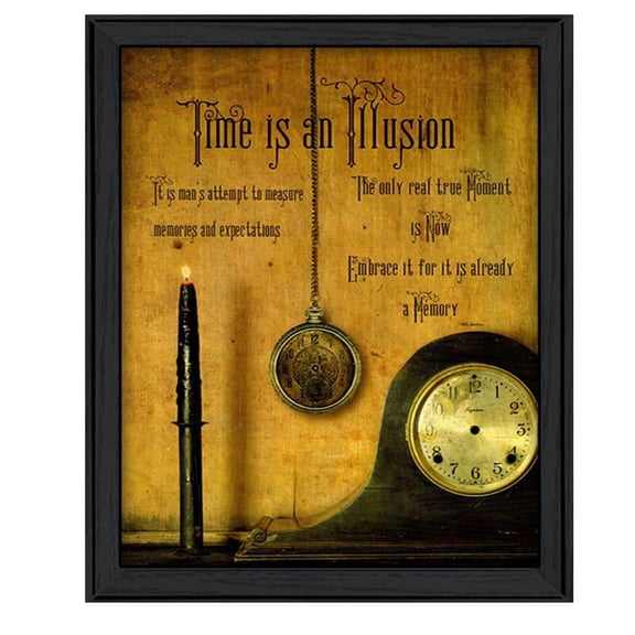 Time By Billy Jacobs Printed Black Framed Wall Art Wood Multi-Color