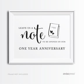 Koyal Wholesale Formal Black & White Time Capsule  Leave Us a Note Wedding Party Sign 8x11