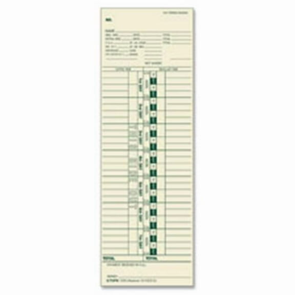 Time Card - Manila - 500 Count - Weekly - 3.5 in. x 10.5 in.