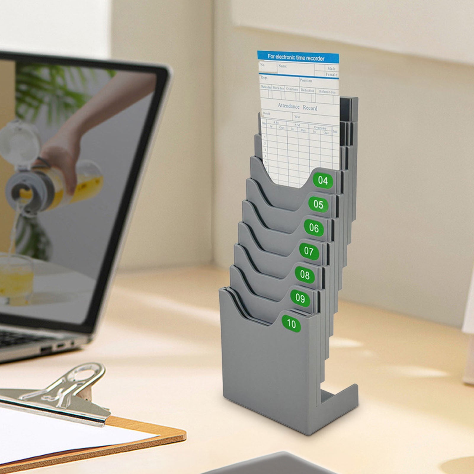 Time Card Rack Holder 10 Slot Punch Card Organizer – Expandable Wall ...