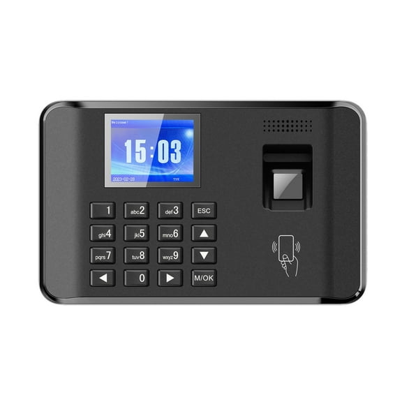 Time Clock,Attendance Machine Intelligent Fingerprint Password Time Clock Employee Checking-in Recorder