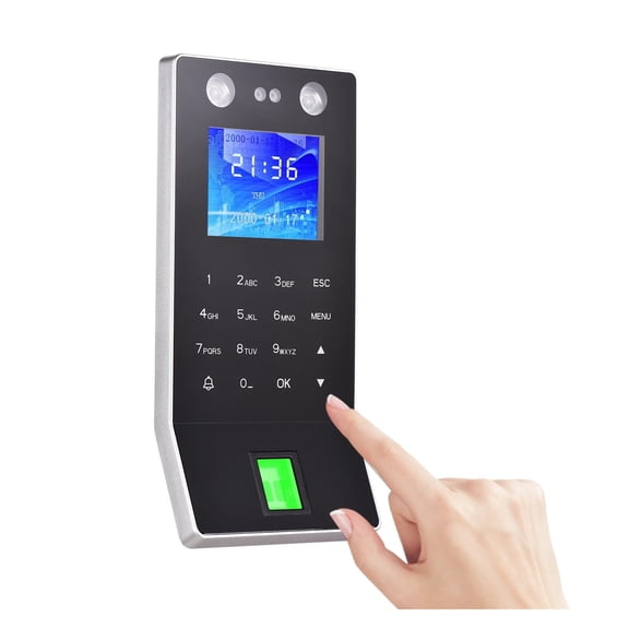Time Clock,Attendence Machine,2.4 Inch TFT Color Screen Face Recognition Fingerprint Password Attendance Machine Access Control Time Clock Support ID Card ,Versatile Punching Options