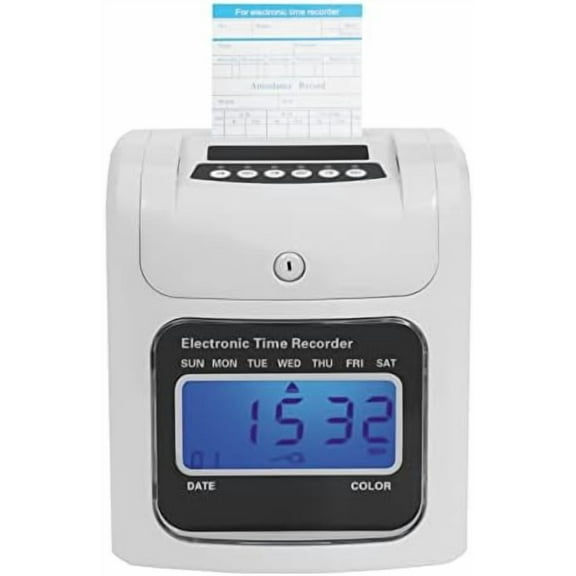 Time Clock Bundle, Electronic Calculating Time Clock Employees in/Out Time Tracker Employee Punch Clock System with 50 Time Cards for Small Business$$Office