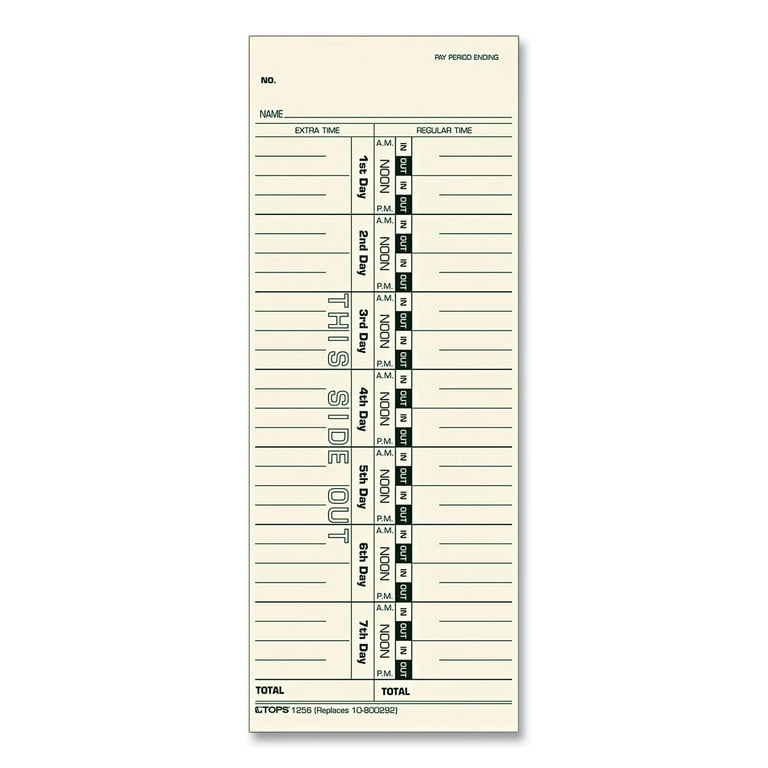Time Clock Cards, Replacement for 10-800292, One Side, 3.5 x 9, 500/Box Time Clock Cards, Replacement for 10-800292, One Side, 3.5 x 9, 500/Box