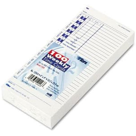 Time Clock Cards, Replacement for 35100-10, One Side, 4 x 9, 100/Pack, Sold as 5 Pack$$Office