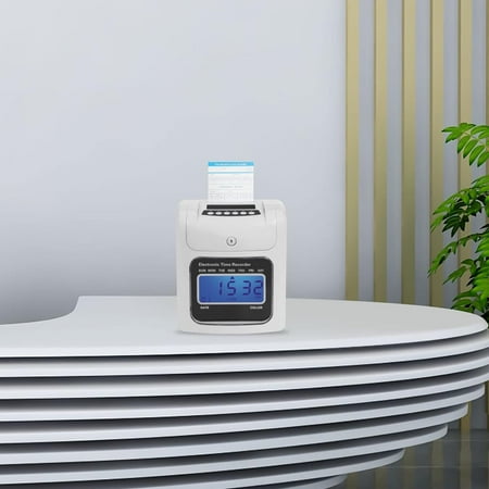 Time Clock Employee Attendance Punch Payroll Recorder LCD Display Clock in and Out System with 50 Time Cards & 1 Security Key Time Tracker Machine for Employees Small Business Office