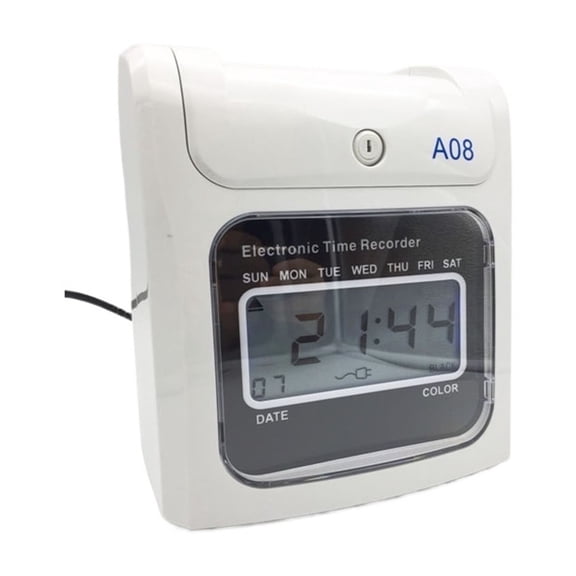Time Clock,Power Outage Punch Clock, Microcomputer Attendance Machine, English Version LCD Display Punch Clock