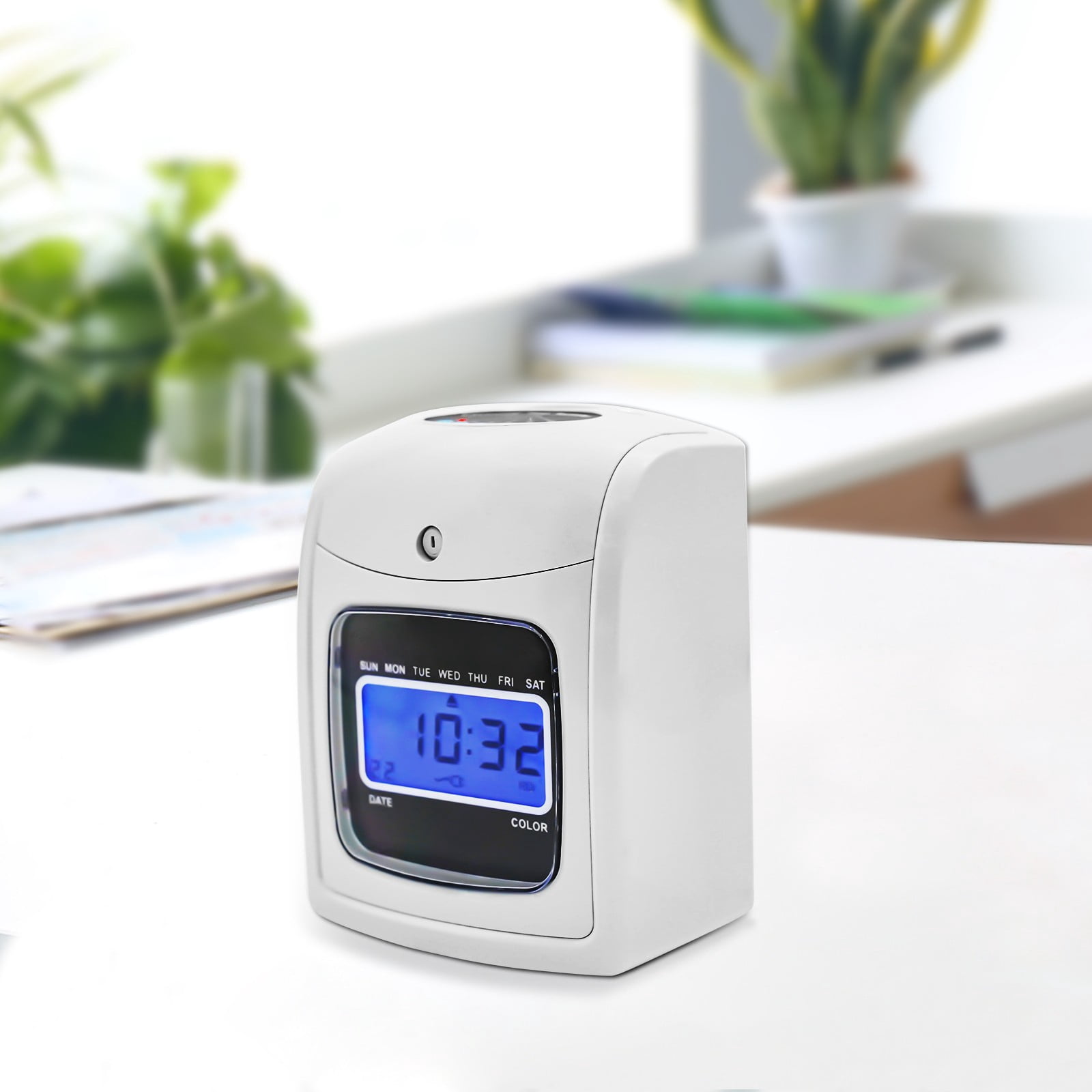 Time Clock Punch Card Employee Attendance Machine LCD Display Check- in ...