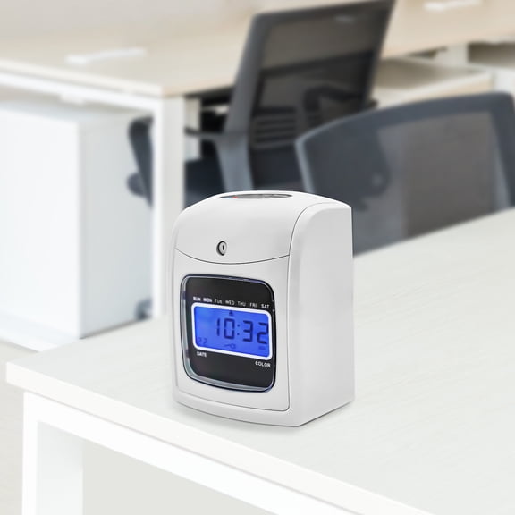 Time Clock Punch Card Employee Attendance Machine LCD Display Check- in Machine