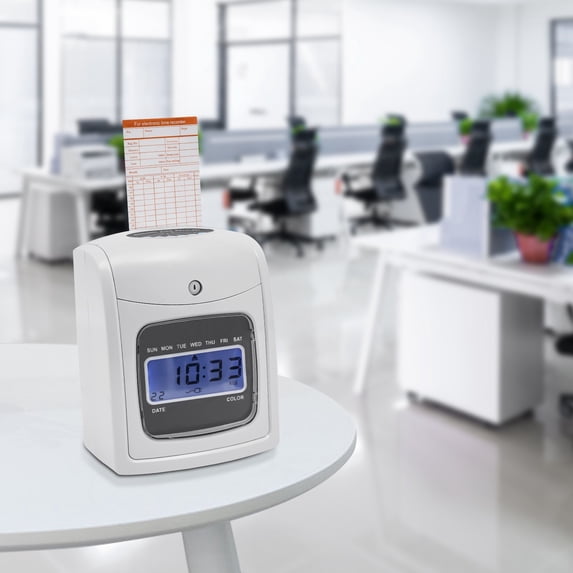 Time Clock Punch Card Employee Attendance Machine LCD Display Check- in ...