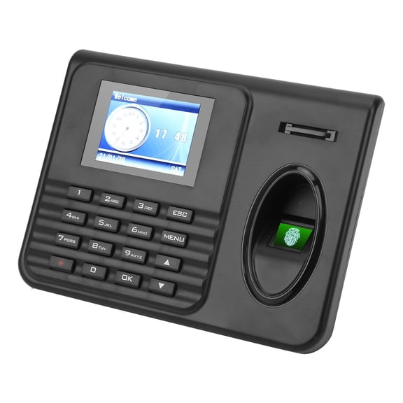 Time Clock, Punch In Clock For Employees, Time Attendance Machine With 2.4in Color Screen Biometrics Fingerprint Password Check In And Out, For Employees Small Business