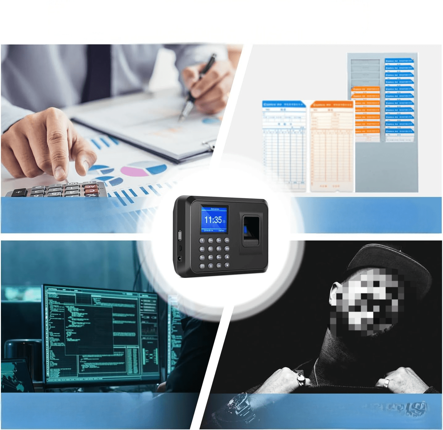 Time Clocks for Employees Small Business, 2 in 1 Time Clock ...