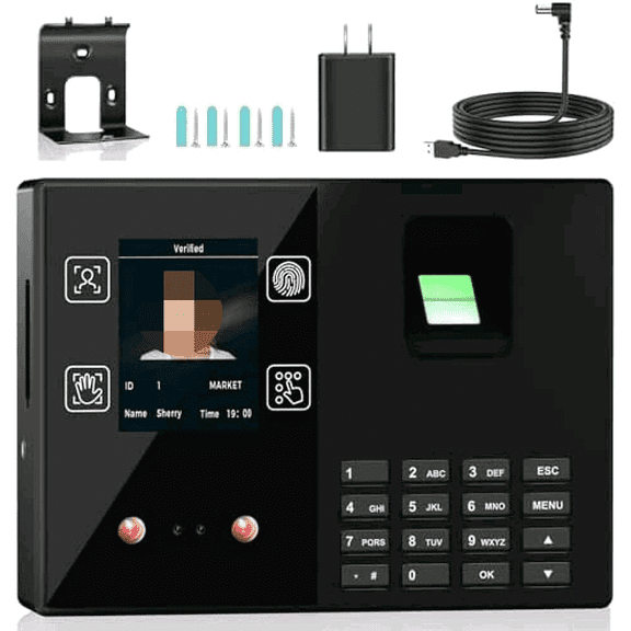 Time Clocks for Employees Small Business, Face + Fingerprint + Palm + PIN, Clock in and Out Machine for Employees, No Monthly Fee No Software Required$$Office