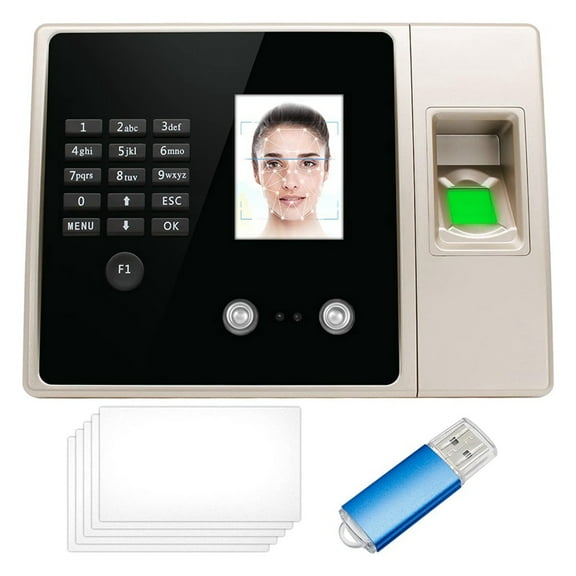 Time Clocks for Small Business,Clock in and Out Machine for Employees with Face Recognition,PIN Punching in One US Plug