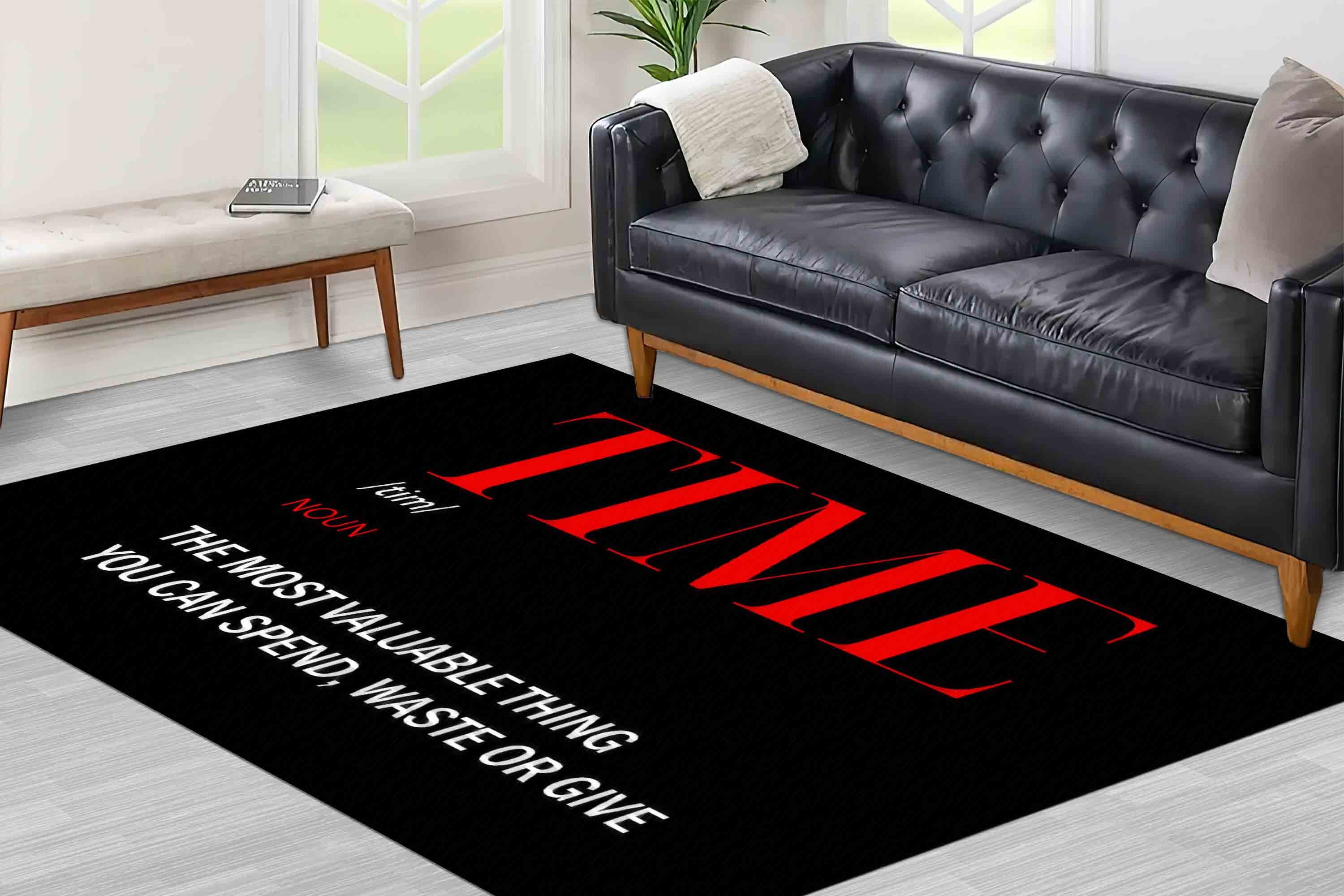 Time Definition Rugs, Time Rugs, Black and Red Rugs, Motivation Rug ...