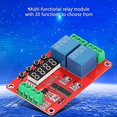 thumbnail image 1 of Time Delay Relay Module, DC 12V Timer Relay Programmable Delay Relay Module with LED Display, 2-Channel Timer Switch Self Lock Cycle Delay Controller Board for Smart Home, Automatic Control, 1 of 7