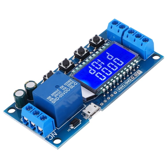 Time Delay Relay Module with LCD Display 6-30V Digital Cycle Timer Delay Off Switch Board 3.46 x 1.5 x 0.75 inches / 88x3.8x1.9cm