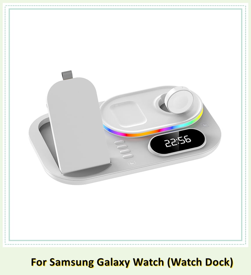 Time Display LED Wireless Charging Station 30W 4 in 1 Wireless Charger