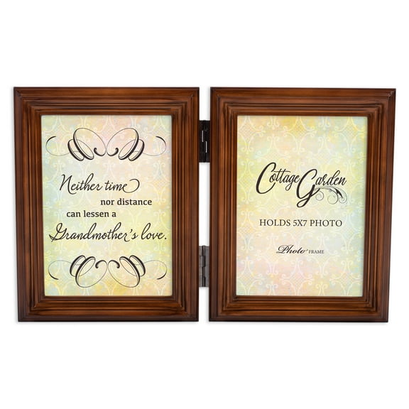 Time Distance Love Woodgrain Double Tabletop Photo Frame - Holds Two 5x7 Photos