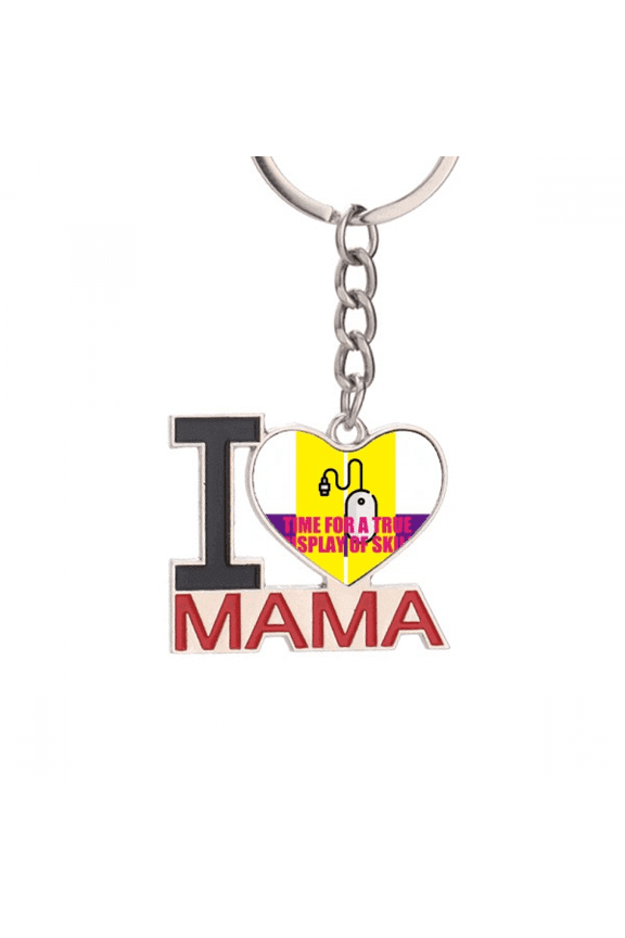 TimeForATrueDisplayOfS Keychain Metal Keyring Holder Love MAMA Mother