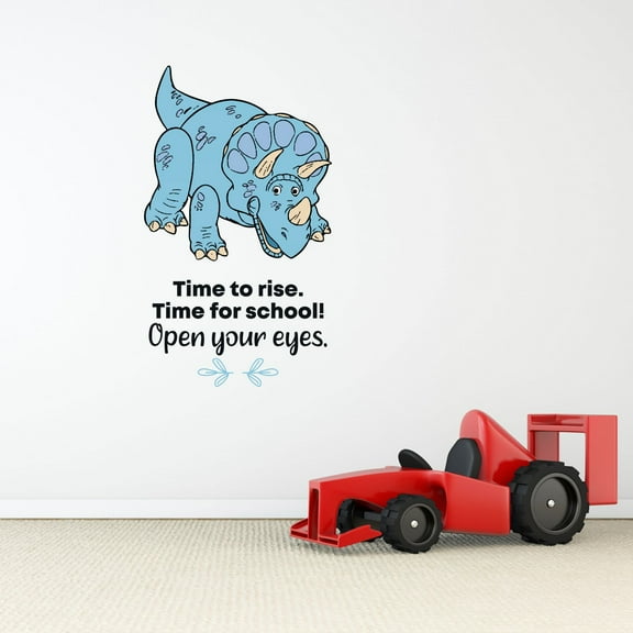 Time For School Dinosaur Life Quote Cartoon Quotes Decors Wall Sticker Art Design Decal for Girls Boys Kids Room Bedroom Nursery Kindergarten Home Decor Stickers Wall Art Vinyl Decoration (40x20 inch)