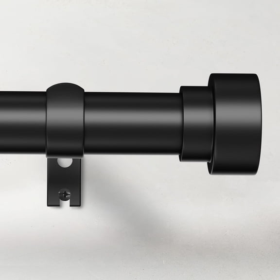 Time Forest Black Curtain Rods for Windows 32 to 120 Inch (2.6-10 Feet), 1 Diameter Adjustable Heavy Duty Rod, Modern Style Indoor Outdoor Long Window Drapery with End Caps