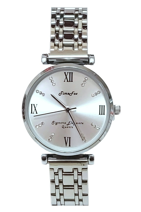 Time Fox Silver Shine Analog Women's Watch, With beautiful gift box and link band pin remover, soft cloth.