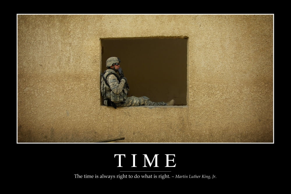 Time Inspirational Quote and Motivational Poster Canvas Art - Stocktrek Images (34 x 23)