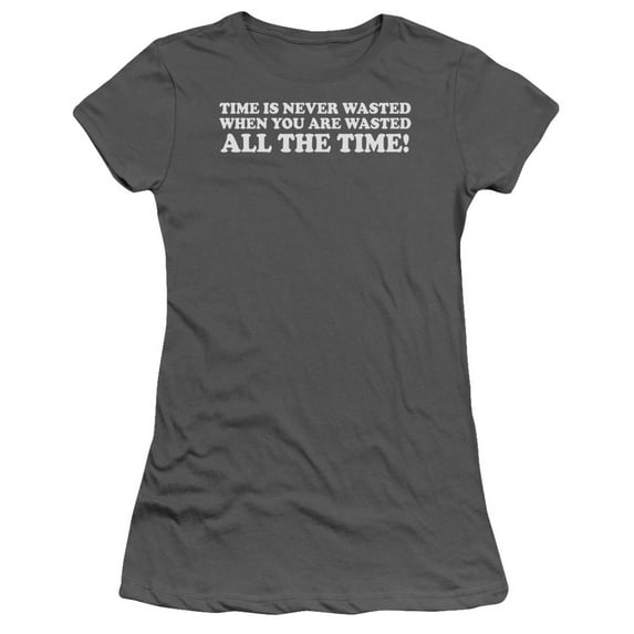 - Time Is Never Wasted - Juniors Teen Girls Cap Sleeve Shirt - XX-Large