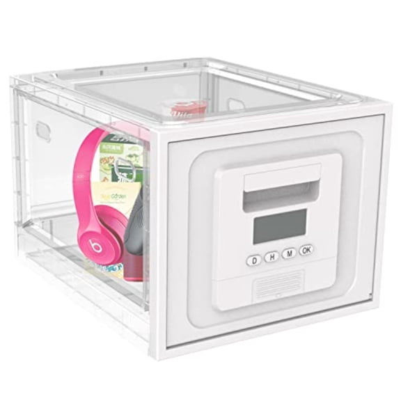 Time Lock Box for FoodMedicine Locker Phone Jail Timer PS5 Game Prison Snacks Lockbox Release Stress Anxiety Relief Gadget Gift Combination Timed Locking Container Kitchen Clear Lockable Safe Box