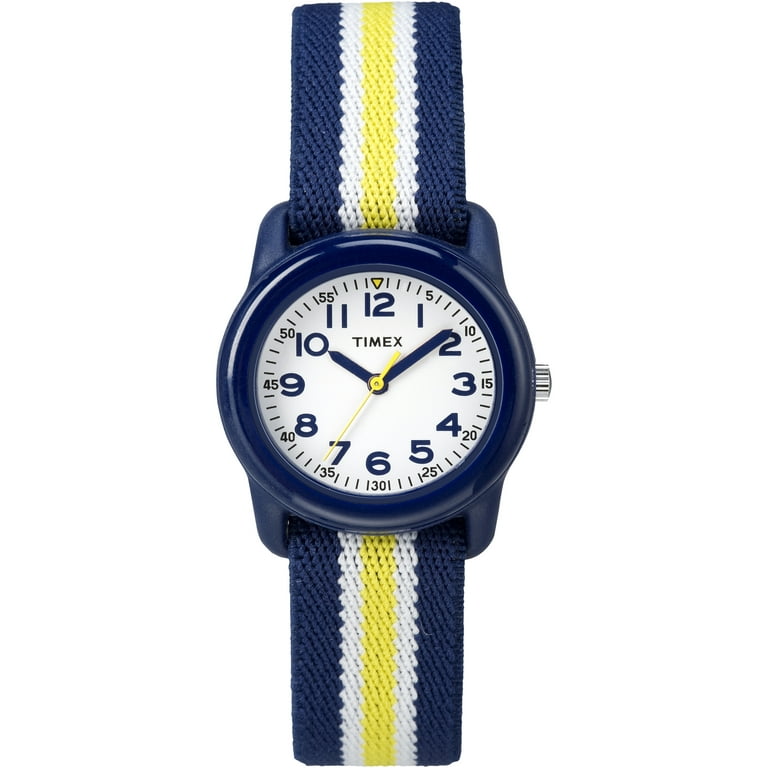 Time Machine by TIMEX 29mm Elastic Band Wristwatch, Blue/Yellow